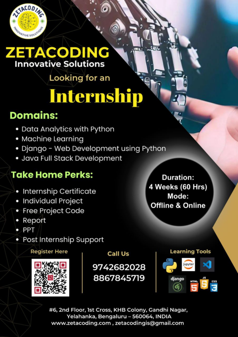 Internship Program 2023- For final year Students of CSE, ISE and Other related Branches starting from 16th August 2023 